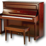 An upright piano.